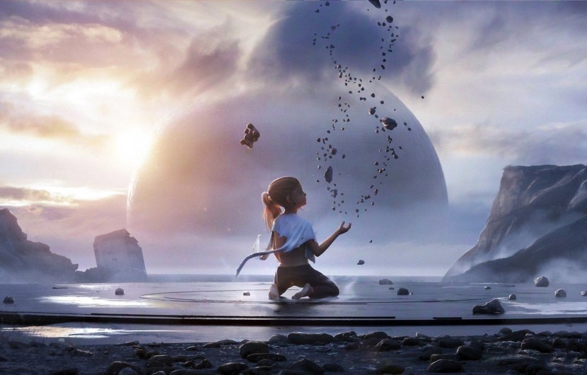 Witch on a broom of anime