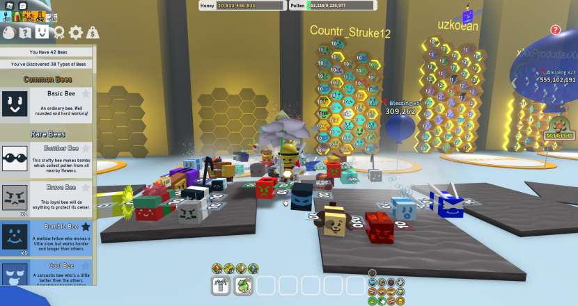 Blue Pollen Bee Swarm Simulator