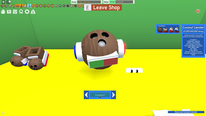 Coconut canister Bee Swarm