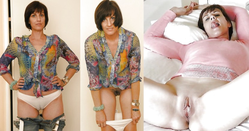 Dress Undress with a short hairstyle