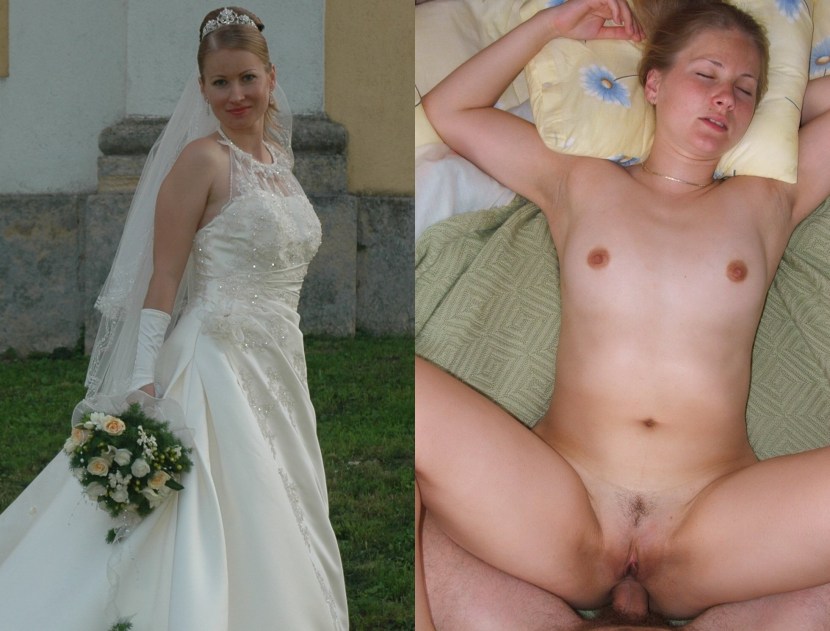 The bride is dressed and undressed