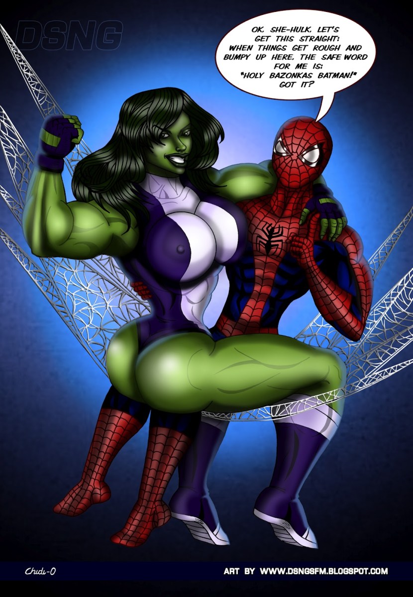 Hentai Marvel Woman Hulk and Spider Man