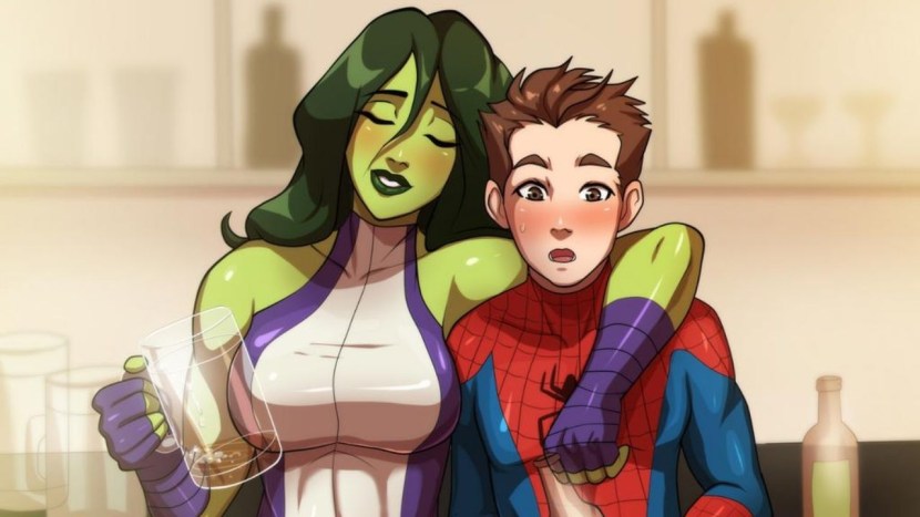 Deadpool and man Spider Hentai Manga