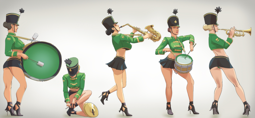 Illustrations in the style of noir ero