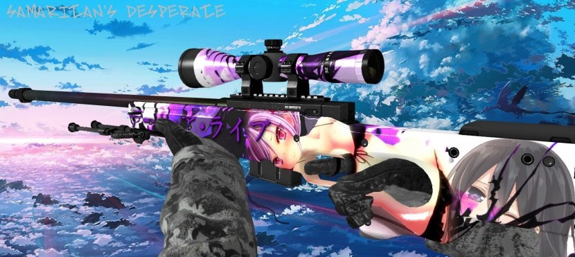 Girl with weapons in the car