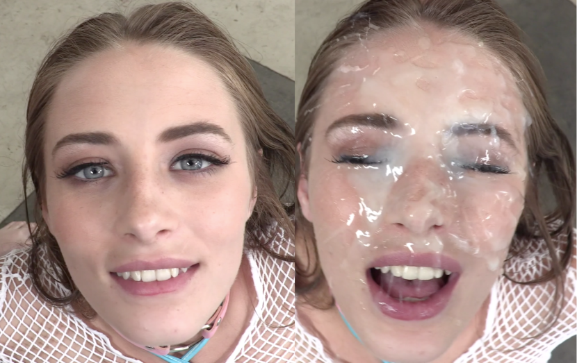 Collage before and after blowjob Julia
