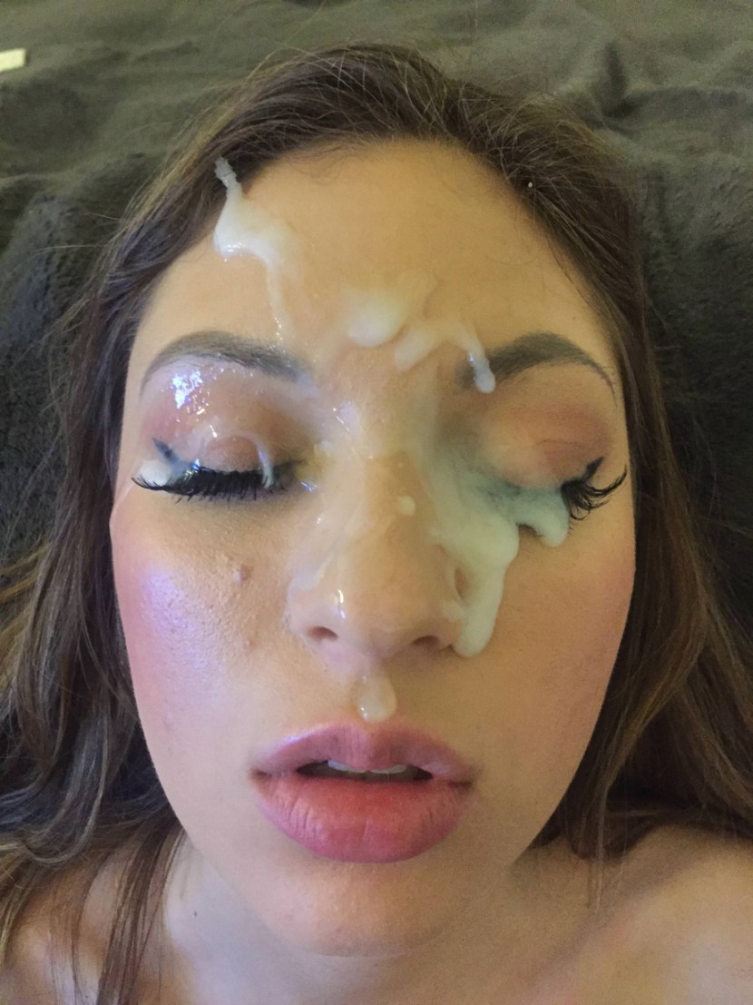Blonde cumshot one eye