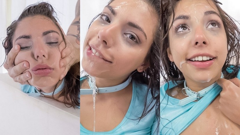 Cumshots on the faces of smiling