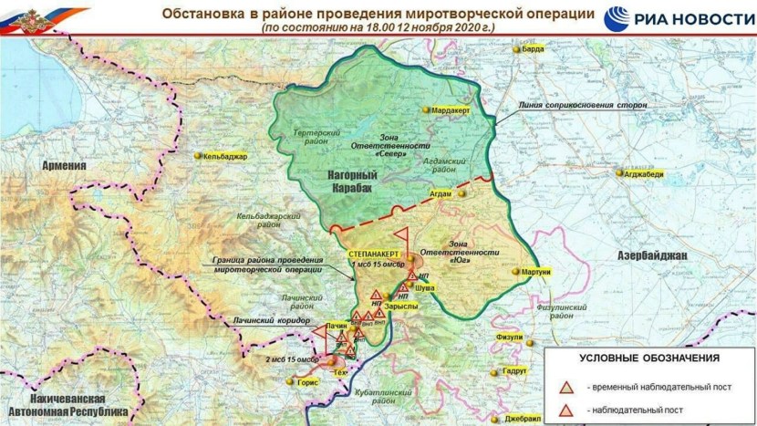 Nagorny Karabakh peacekeepers map