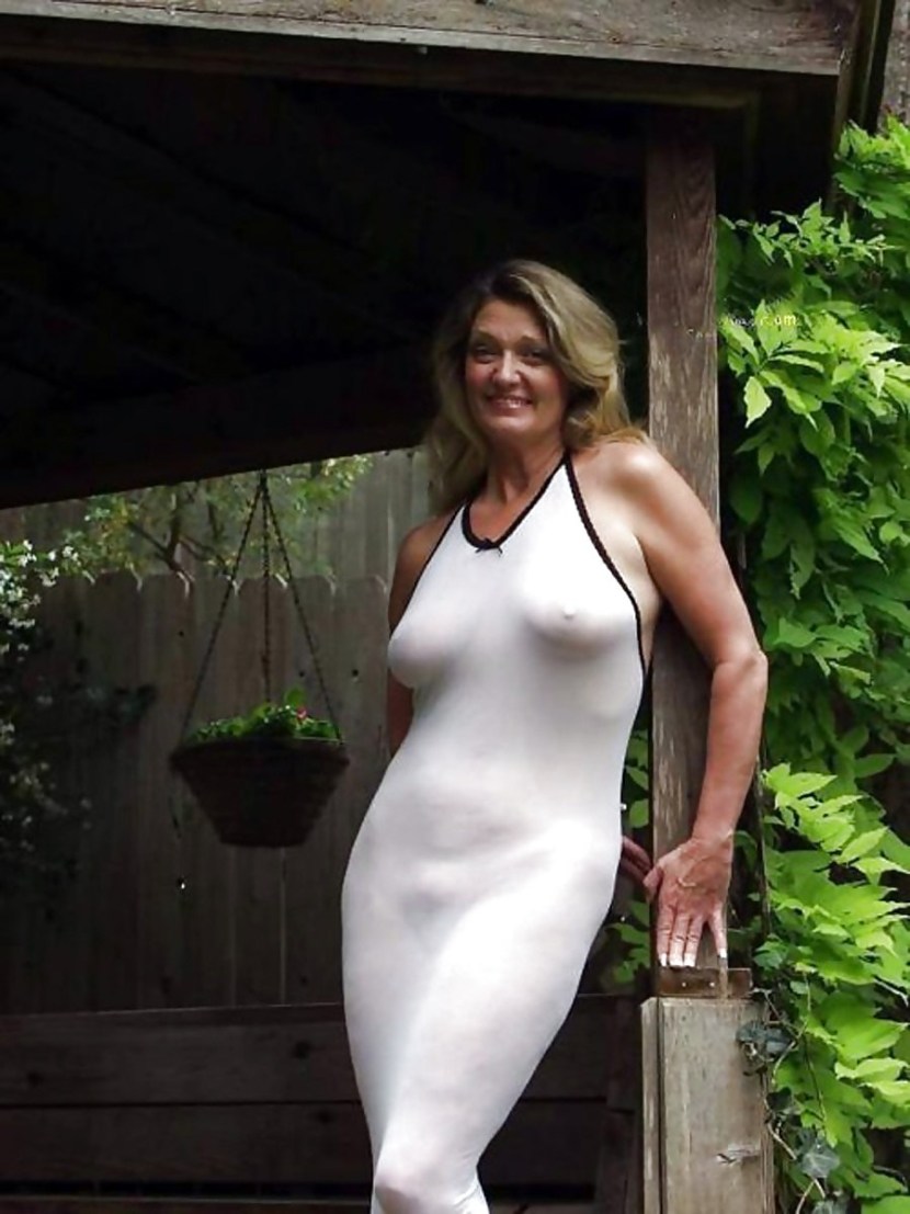 Girls in transparent dresses without panties