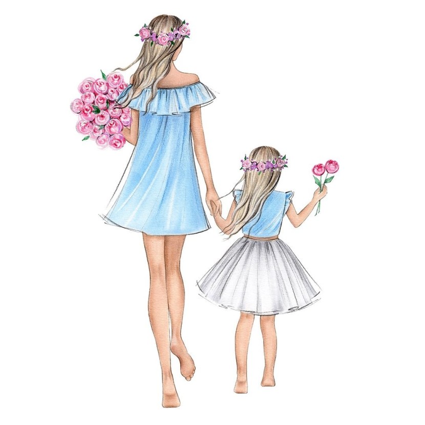 Fashionable illustrations by mom