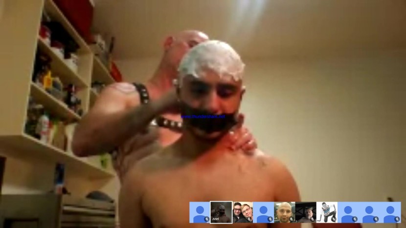 Naked bald with small tits