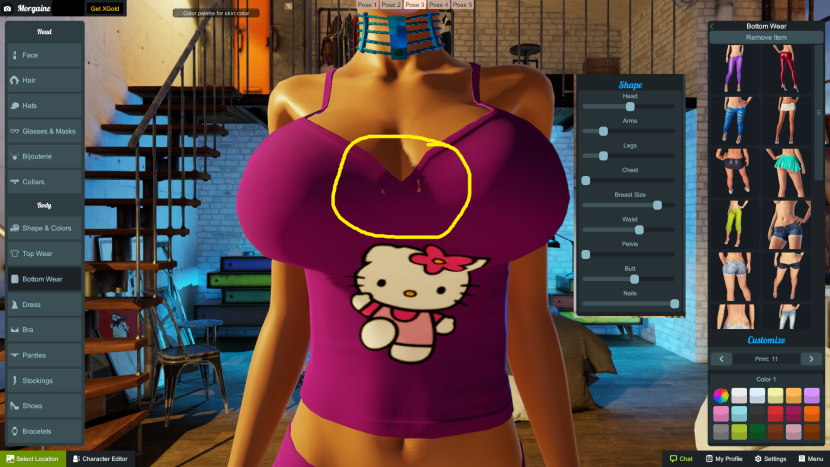 Naked characters in games