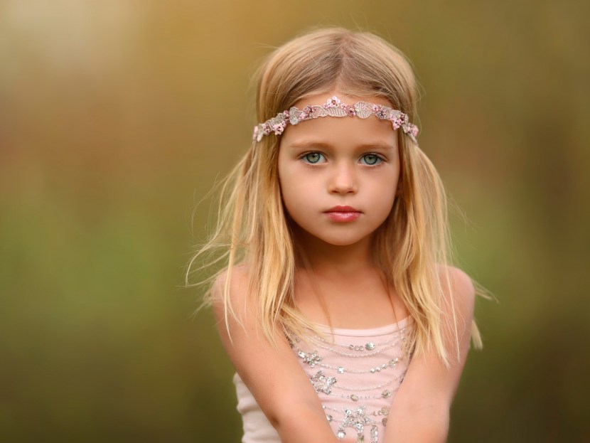 A small fair -haired girl