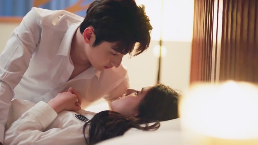 Photo shoot in bed for two