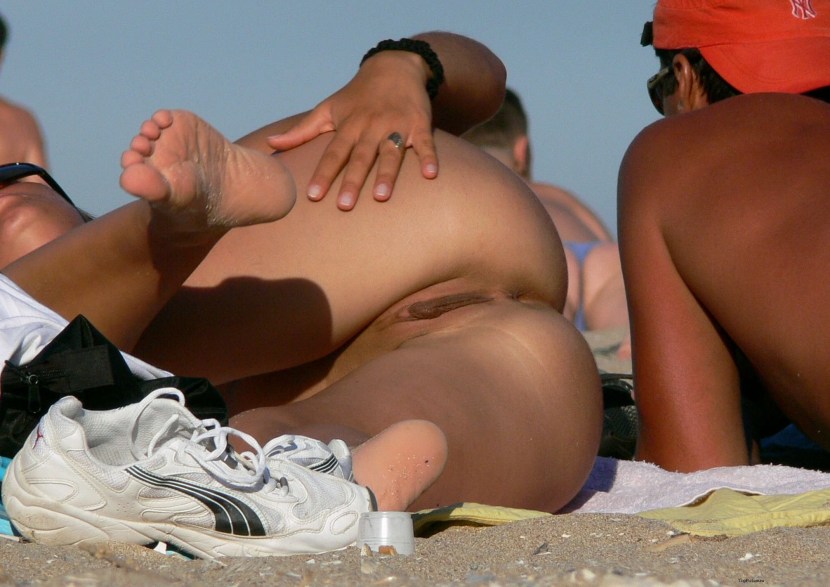 Naked on the beach hidden camera