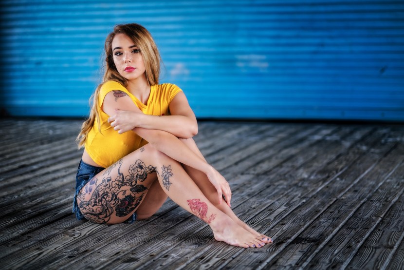 A small fair -haired girl