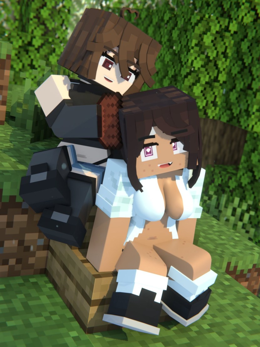 Naked in Minecraft Lesbian