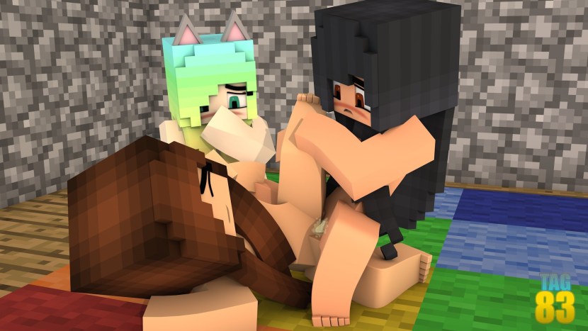 Naked Steve and Alex in Minecraft