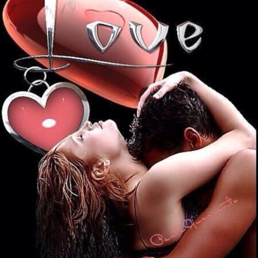 Postcard with a kiss to a man