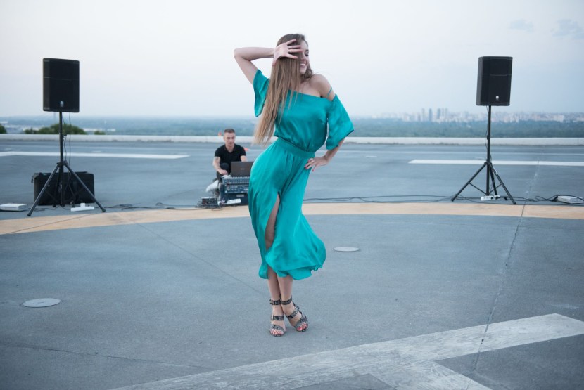 Alexandra Kucherenko in a transparent dress