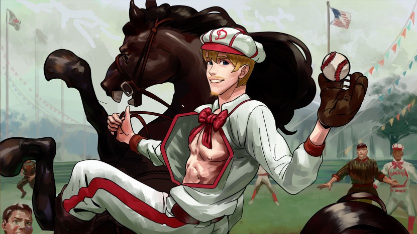 Naked men in the office in clothes