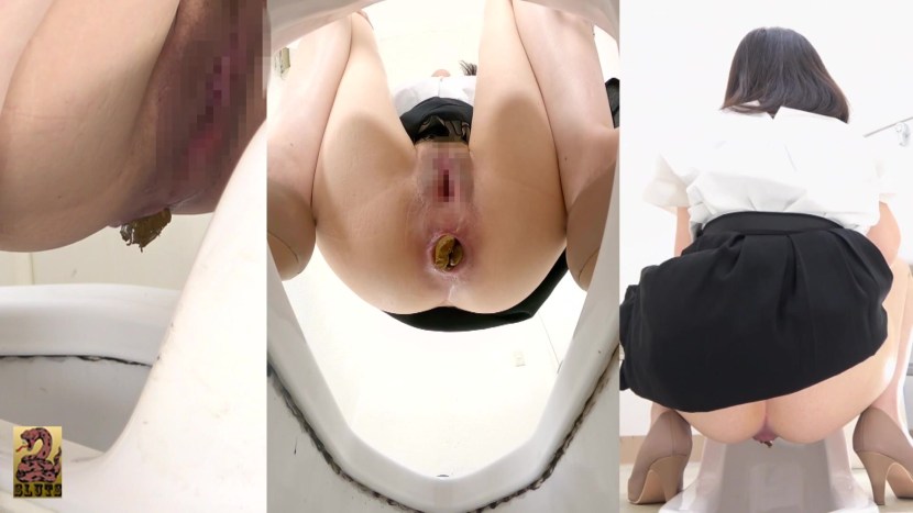 Girl On toilet Has Diarrhea View from the toilet