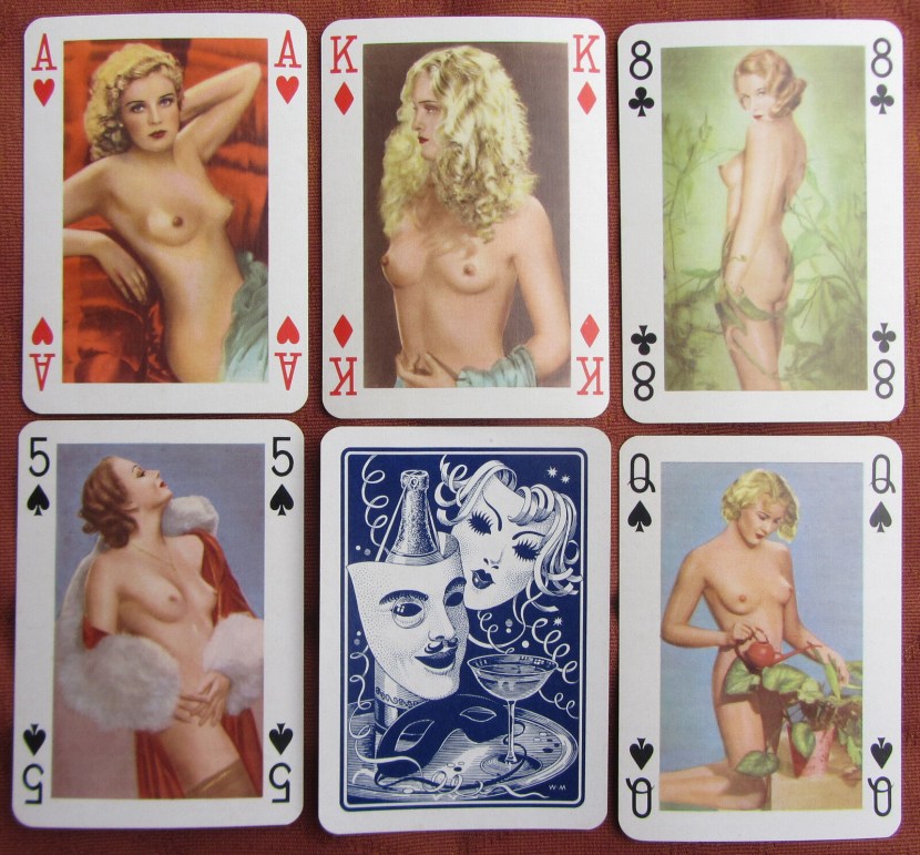 Old playing porn cards