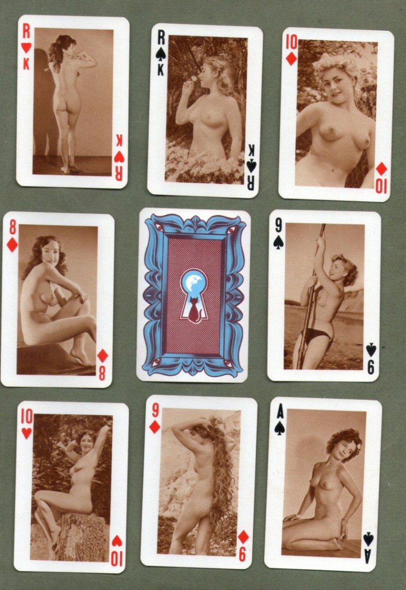Old playing porn cards