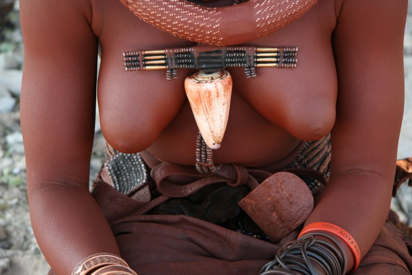 Naked white woman in Africa