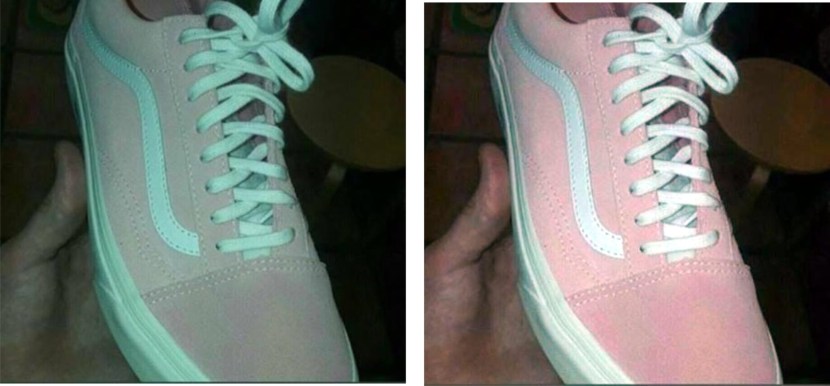 The color of the sneakers