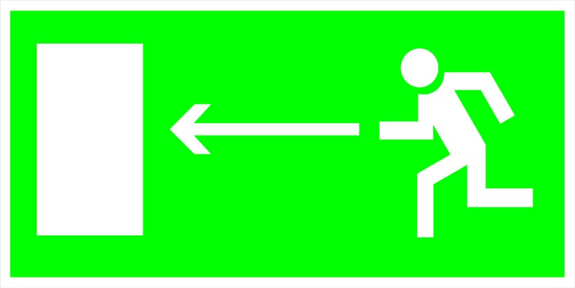 Sign E03 Direction to the evacuation exit to the right