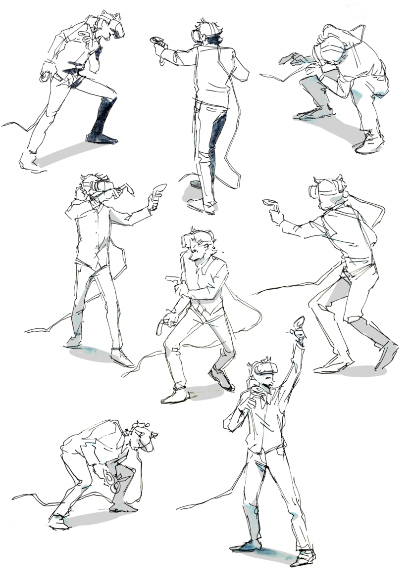 Circus poses for drawing