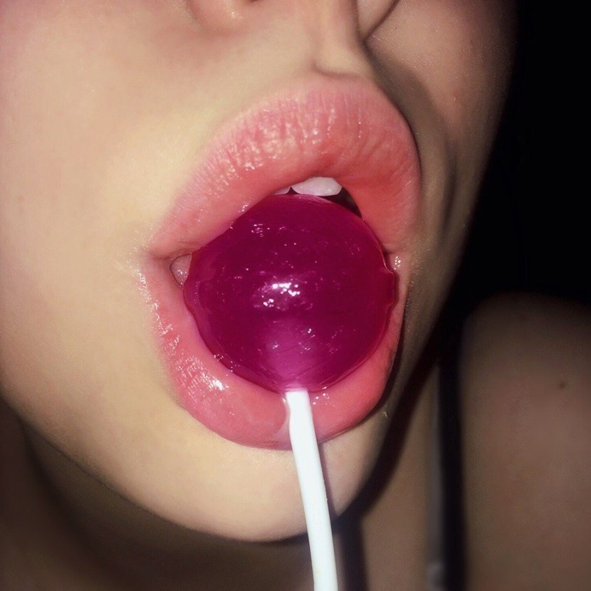 Lips with a candy