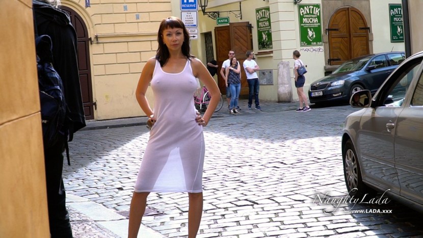 Naughty Lada on the train