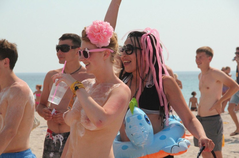 Naked guys at the Burning Man festival