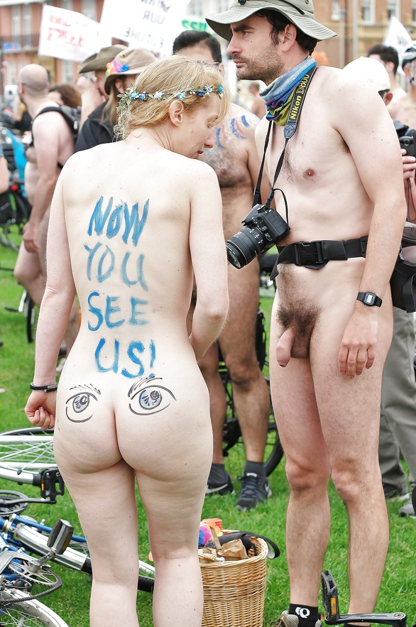 Sacha Alleyne World Naked Bike Ride - London 2015