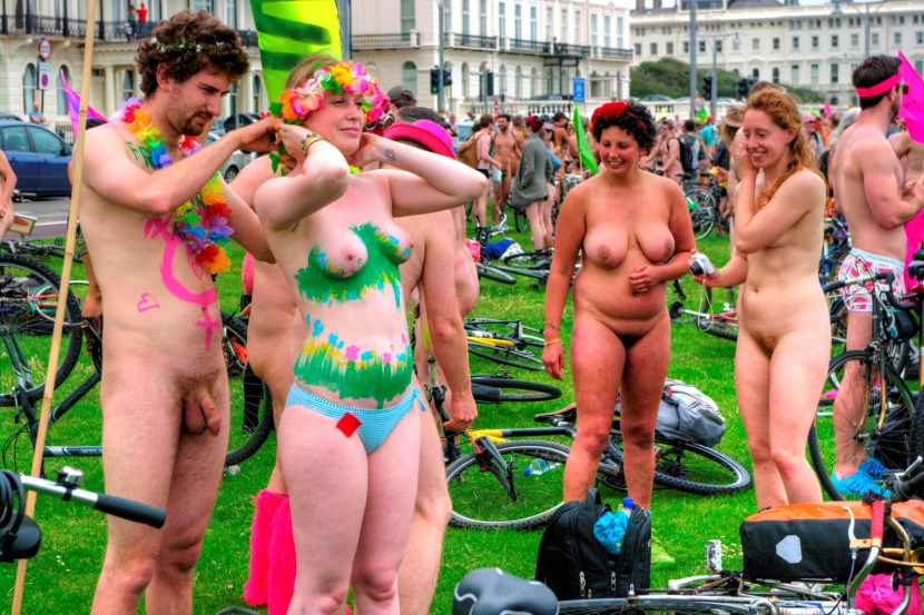 Naked women at the festival