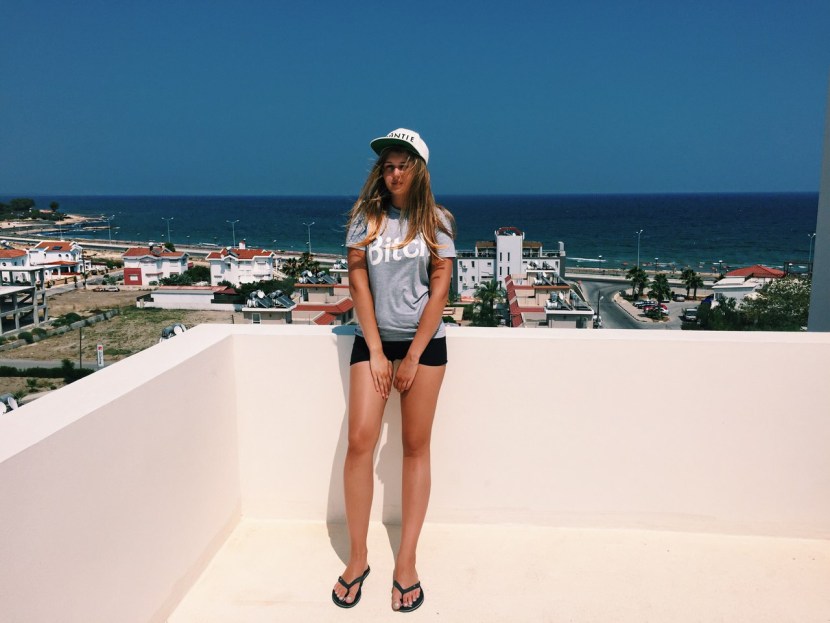 Maria Domark in a swimsuit