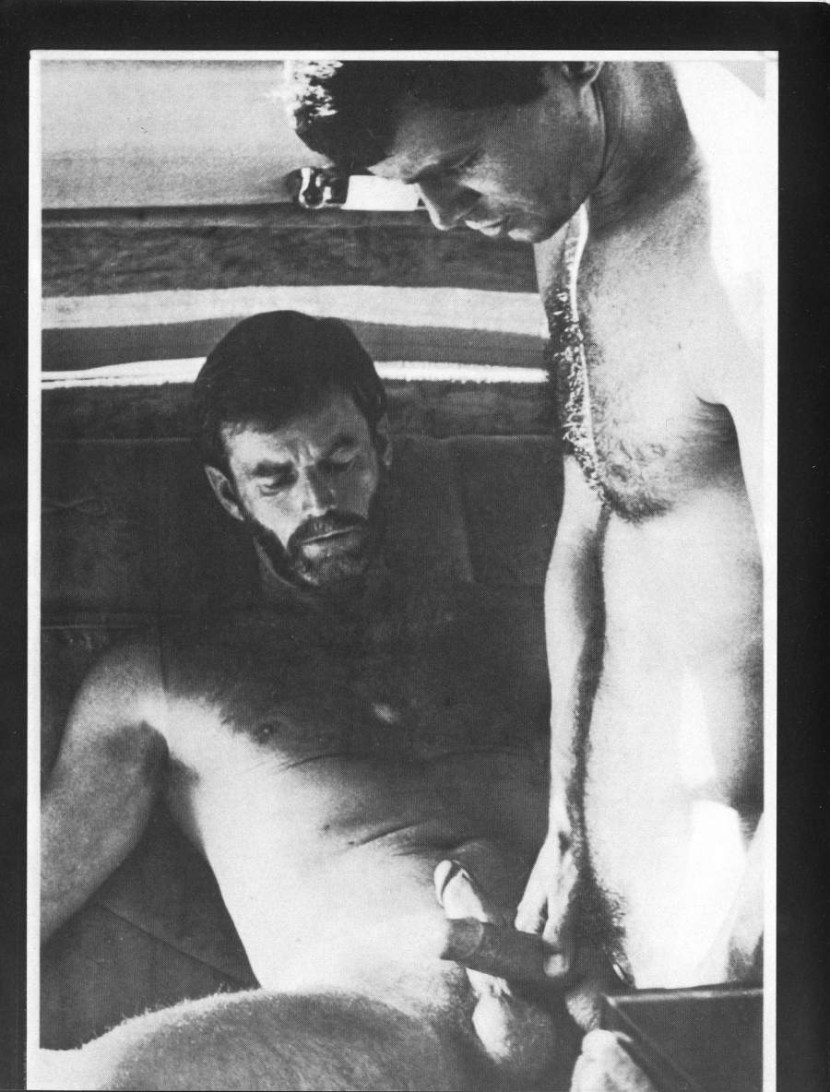 Naked actors of a retro man