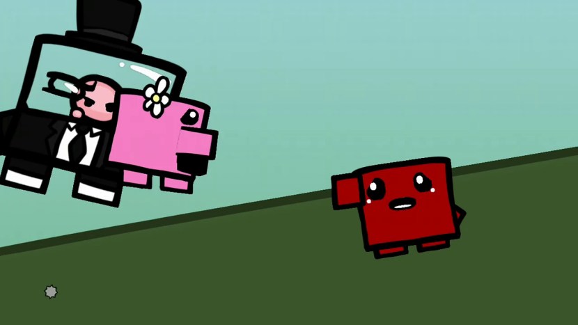 Super Meat Boy on the phone