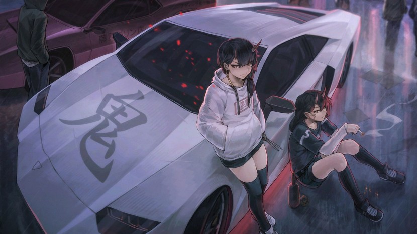 Tian with a car