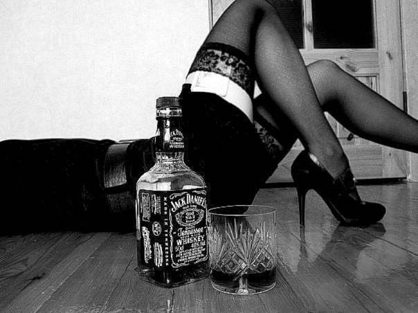 Photoshoot with a bottle of whiskey