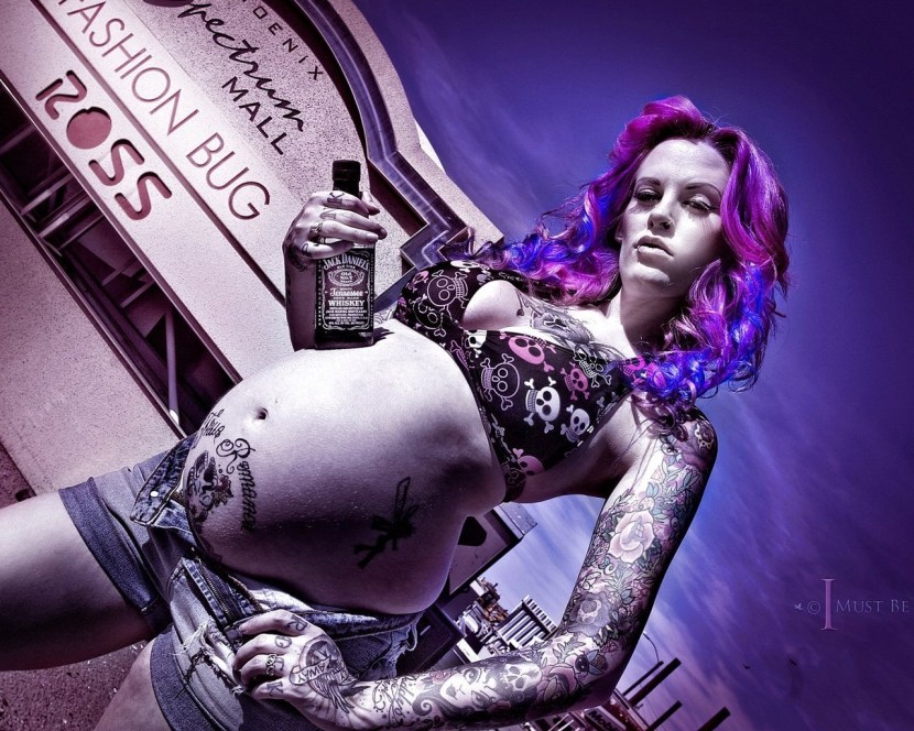 Beautiful girl with a bottle