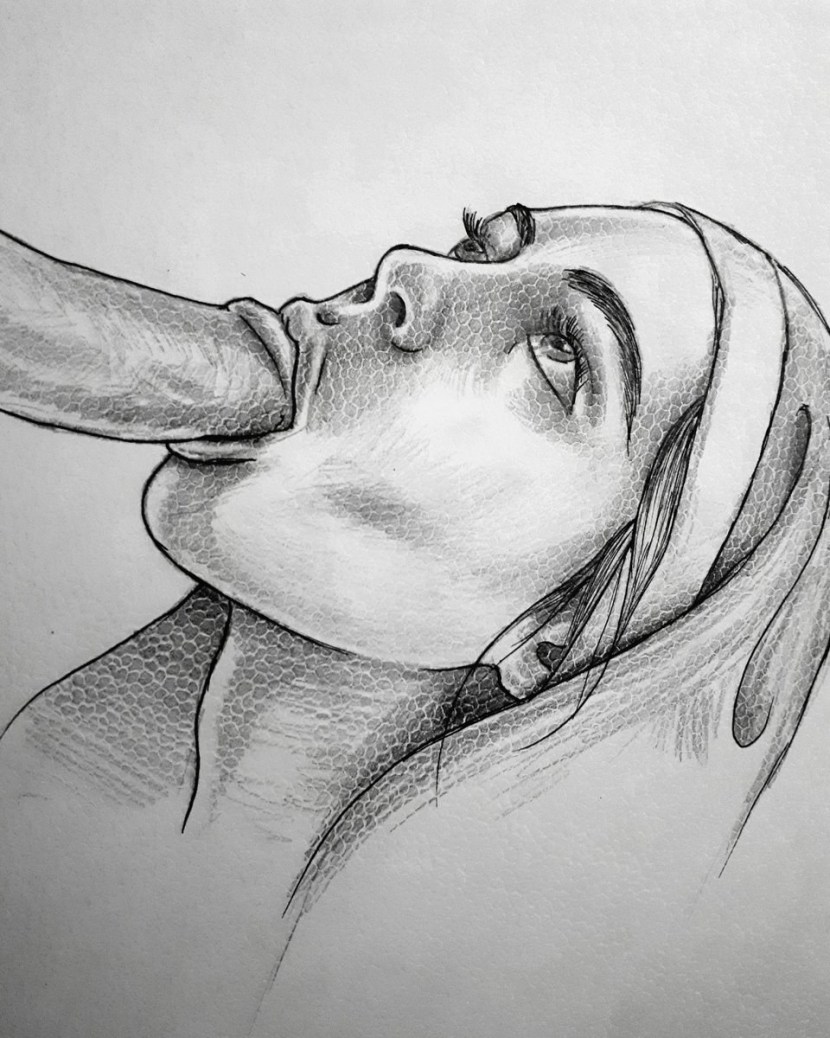 Forced Blowjob Drawings - Blowjob Pencil Drawings | Sex Pictures Pass