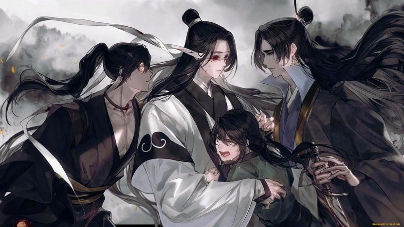 Deidara on the background of Akatsuki