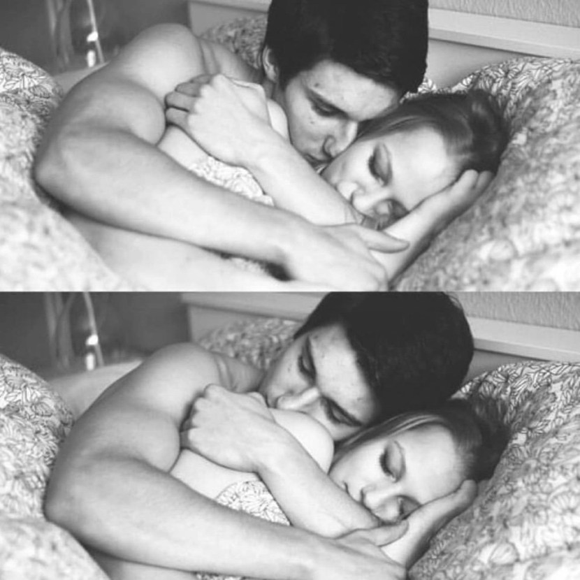 Beauties in bed with men