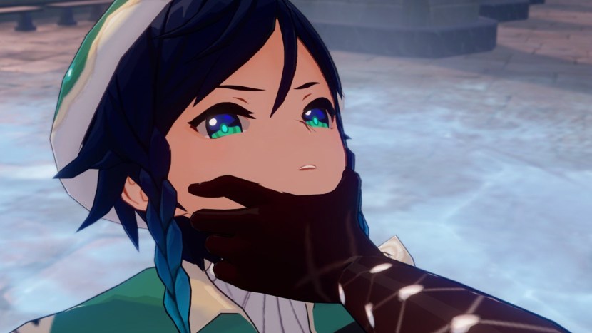 Angelina Petrova in a black dress