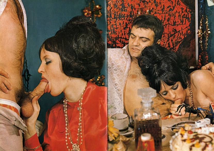 Filming of a retro porn movie