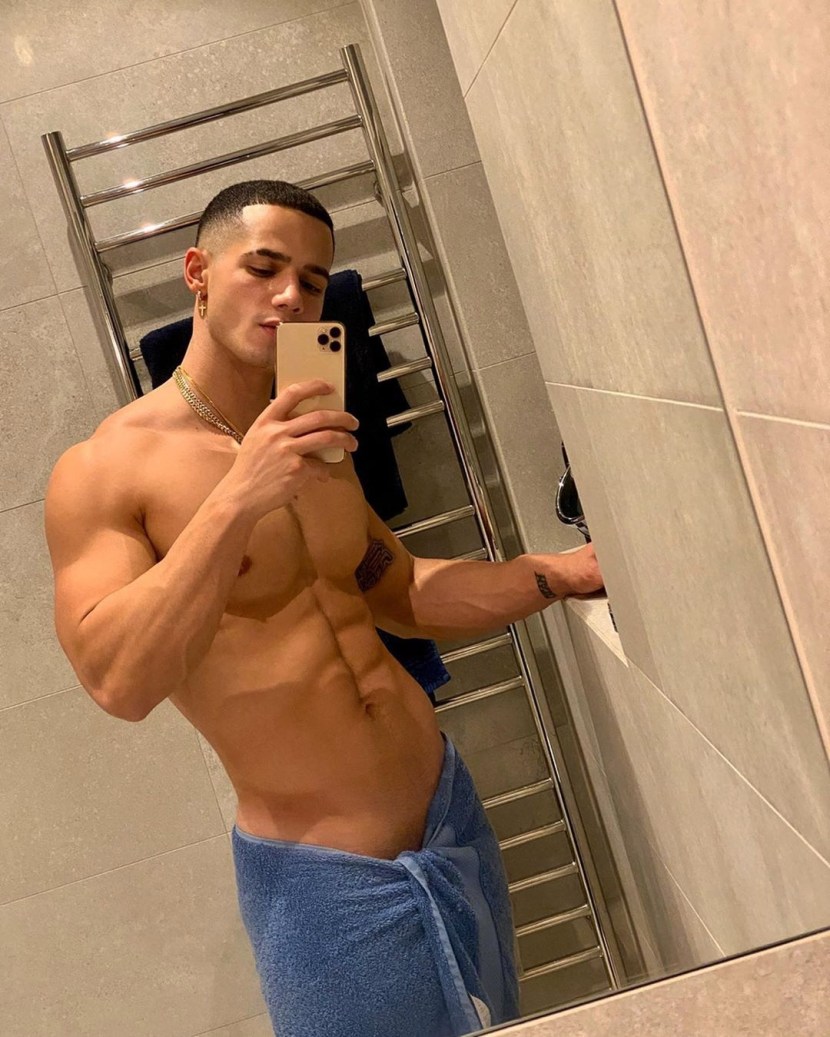 Beautiful guys in the locker room